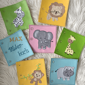 Stickdatei Buch Zoo Tiere Appliaktion Set 852 - Sewando