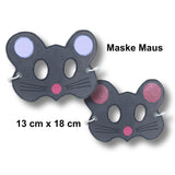 Stickdatei Maske Maus für den Rahmen ab 13 cm x 18 cm, Maus, Fasching, Karneval - Sewando