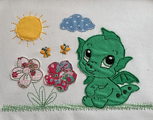 Stickdatei Drache Dino Applikation Set 860 - Sewando