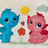 Stickdatei Drache in Love Applikation Set 860 - Sewando