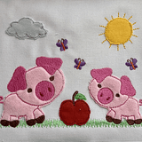 Stickdatei Schwein Applikation Set 860 - Sewando