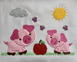 Stickdatei Schwein Applikation Set 860 - Sewando