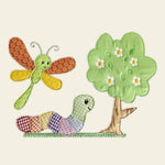 Stickdatei Regenwurm Applikation Set 860 - Sewando