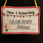 Stickdatei - Schild / Tafel zur Einschulung - Sewando