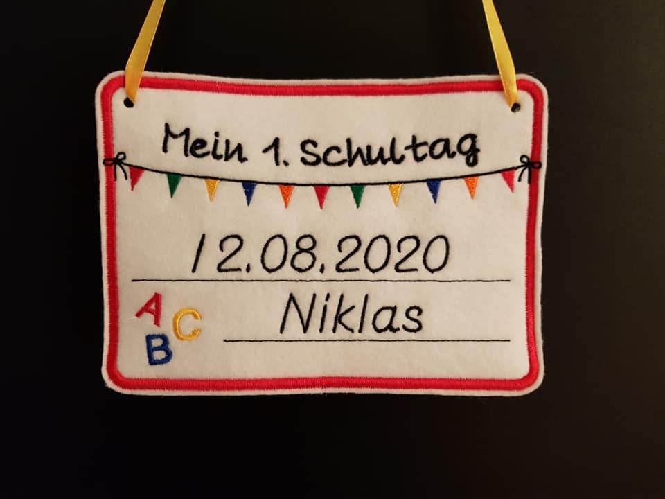 Stickdatei - Schild / Tafel zur Einschulung - Sewando