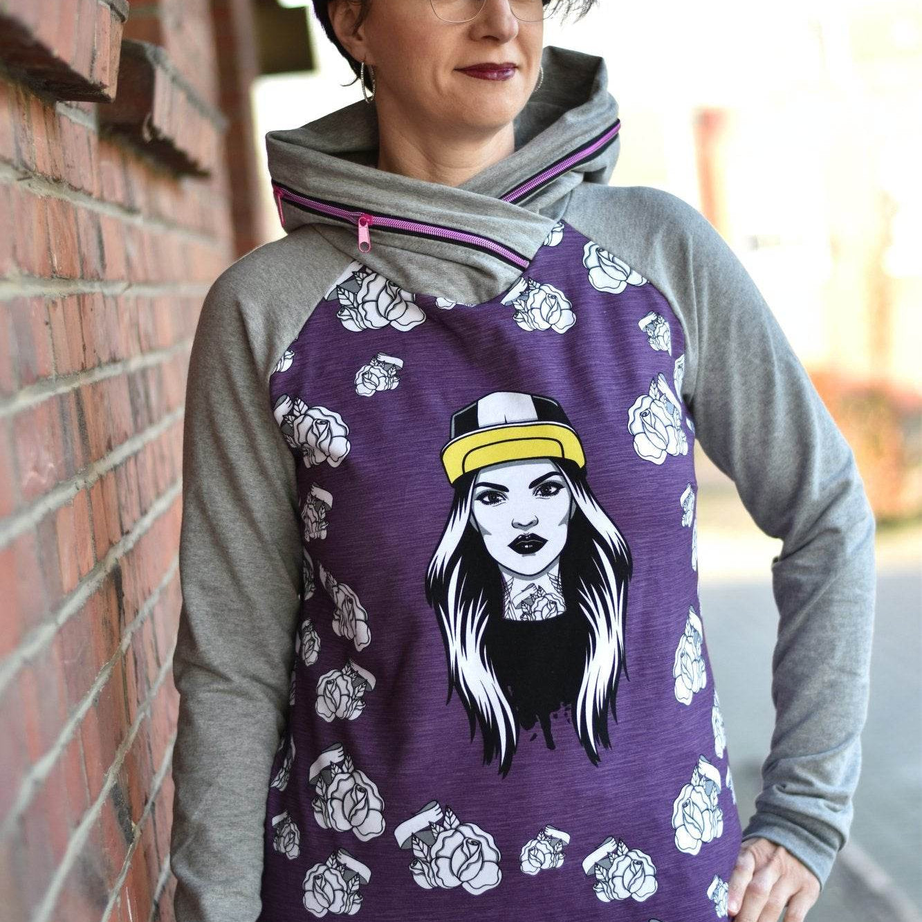 E-Book Raglan Hoodie Lotta Gr. 32-52 inkl. Beamerdatei - Sewando