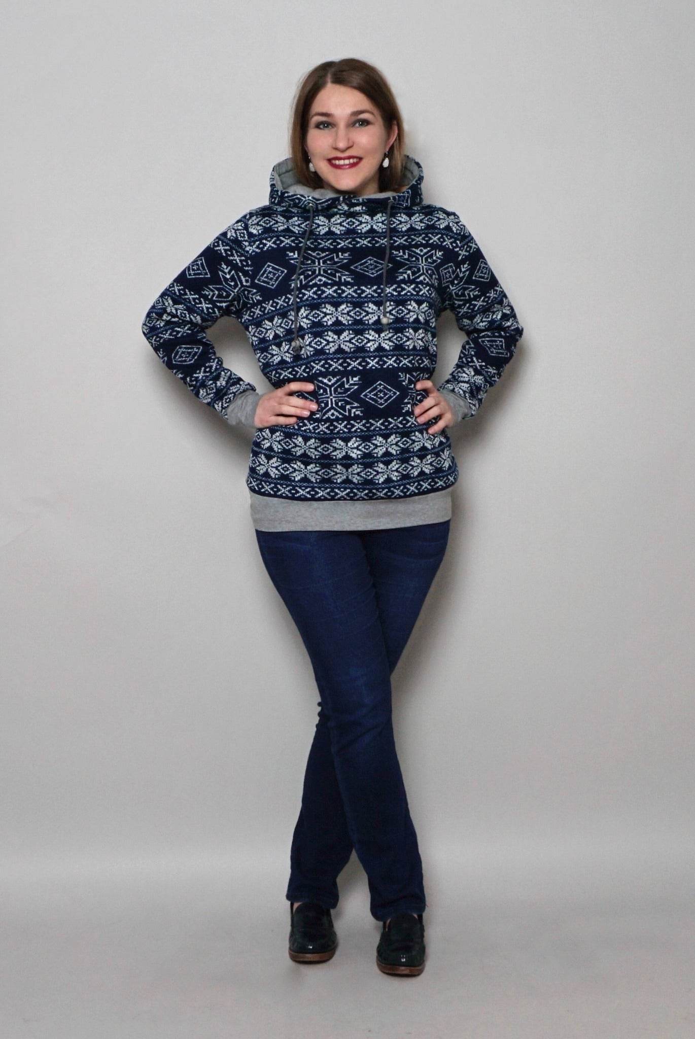 Schnittmuster Sweatjacke Hoodie LUAN Gr. 34-54 : - Sewando