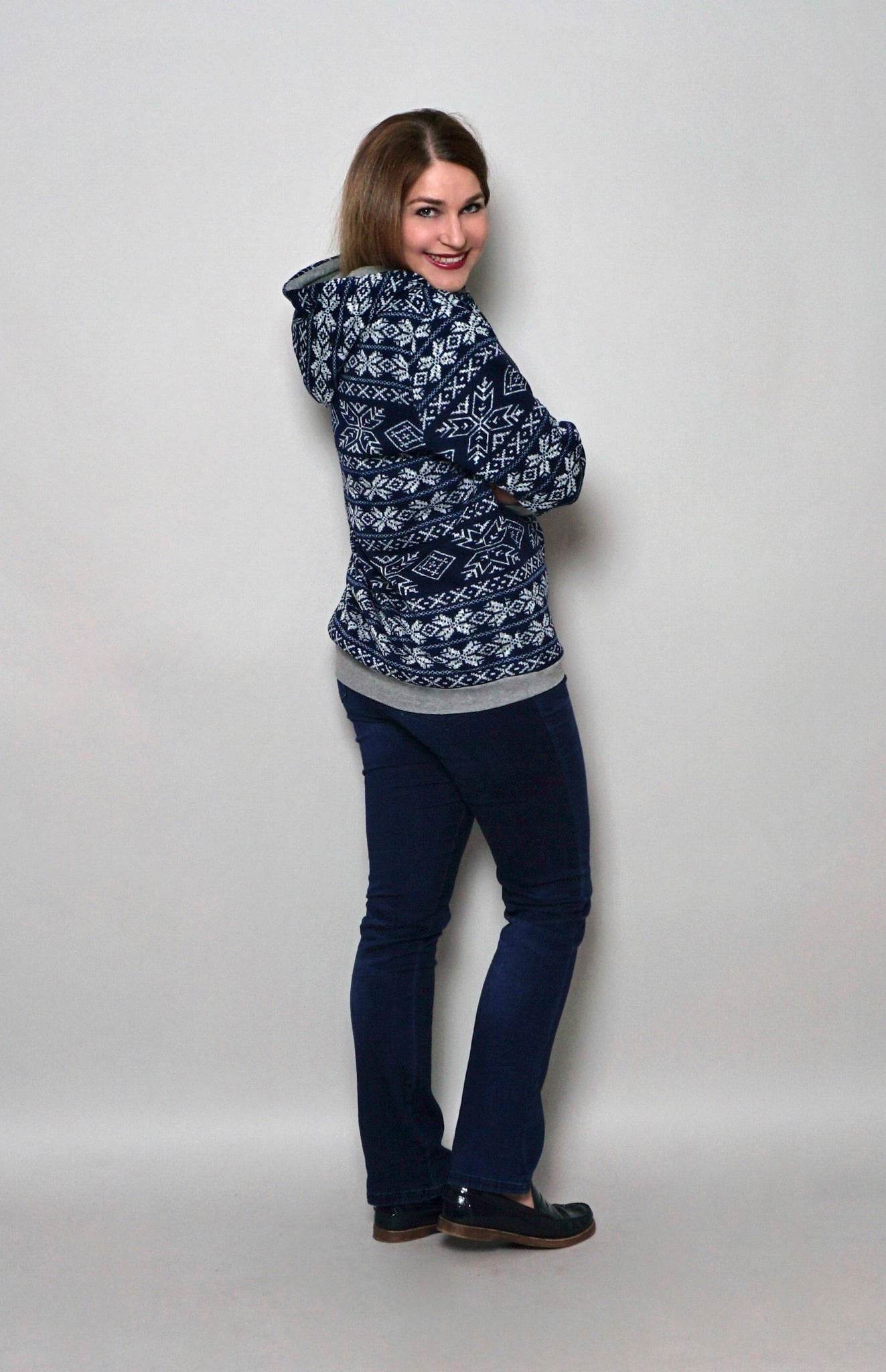 Schnittmuster Sweatjacke Hoodie LUAN Gr. 34-54 : - Sewando