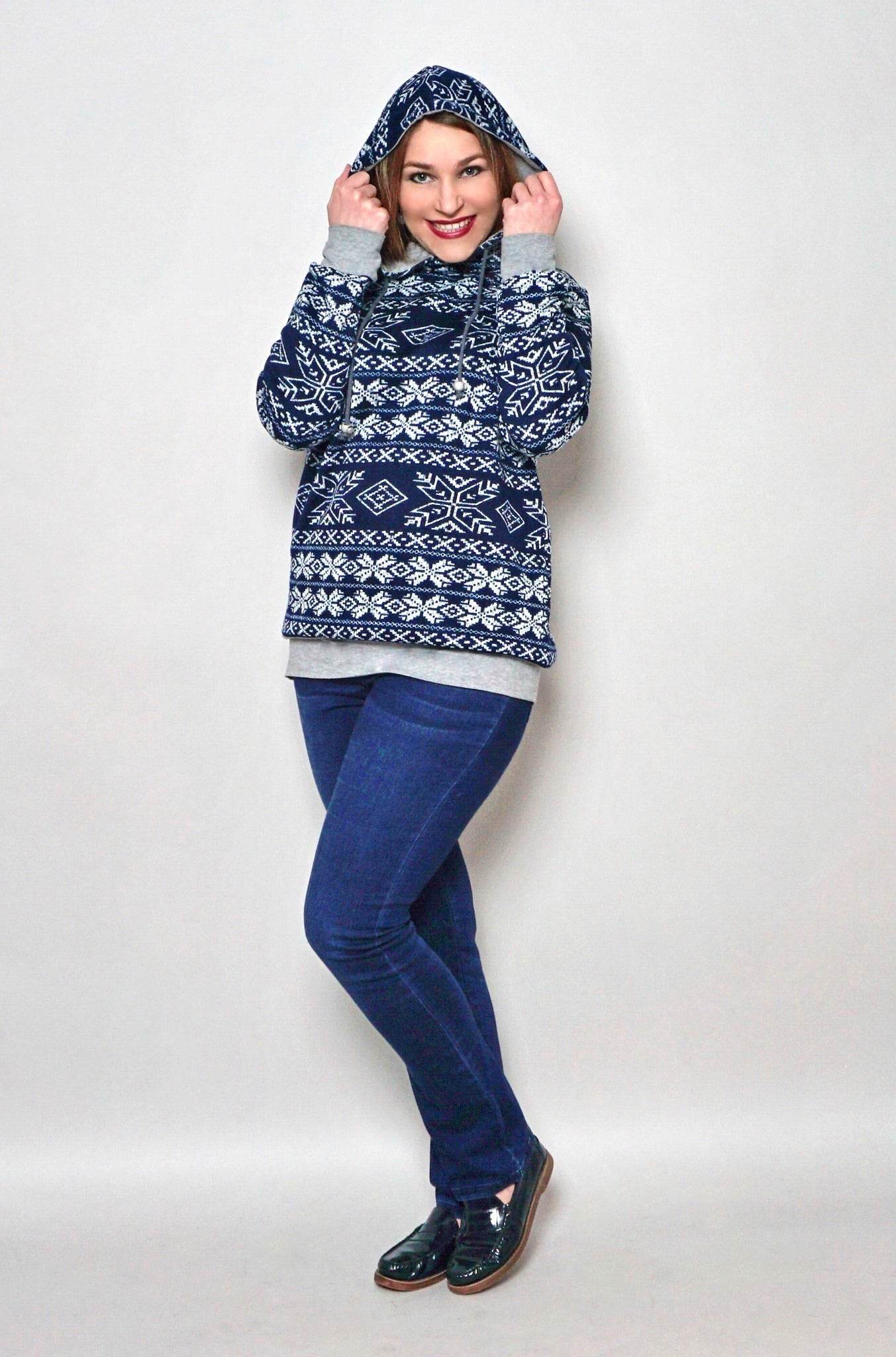 Schnittmuster Sweatjacke Hoodie LUAN Gr. 34-54 : - Sewando