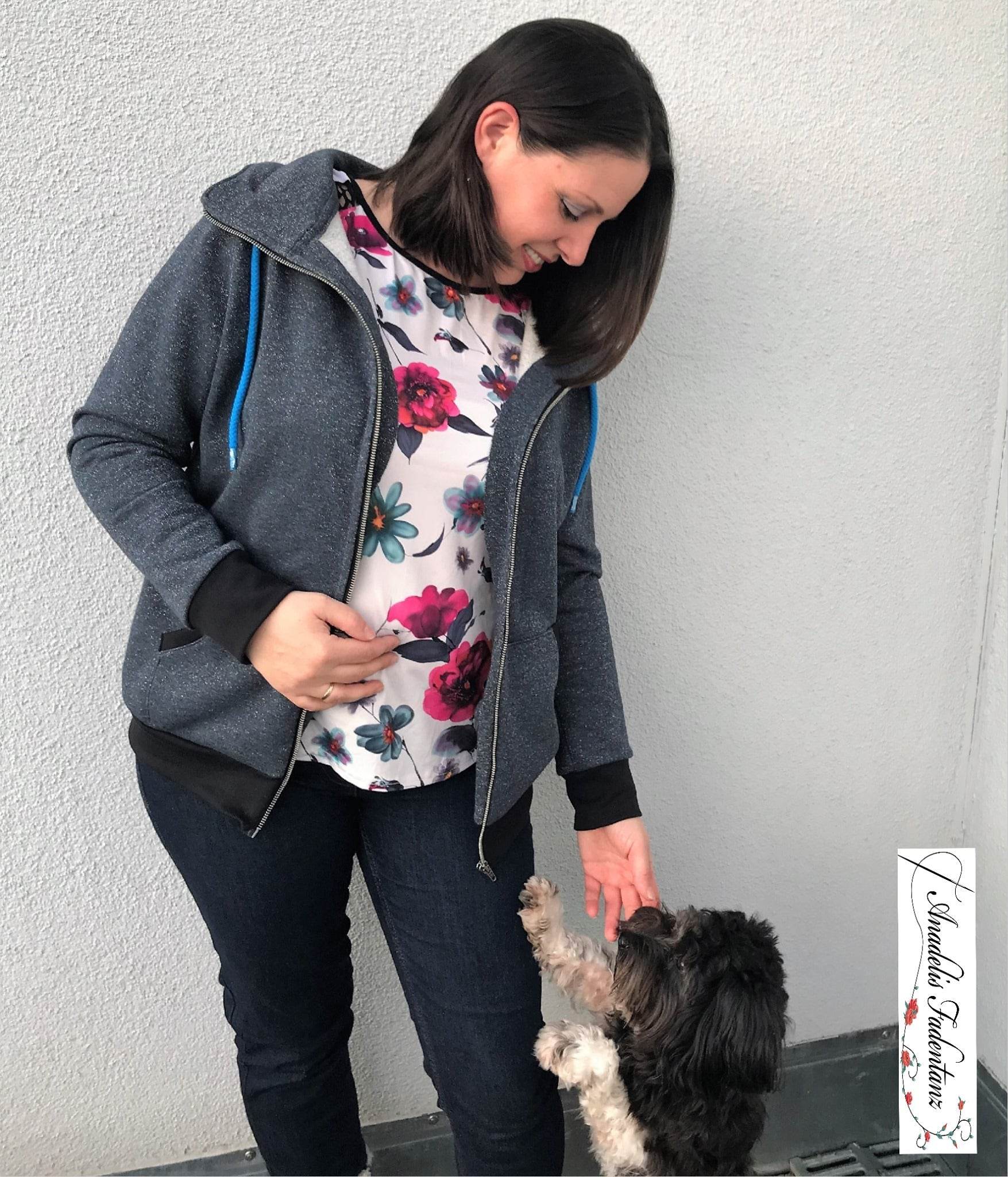 Schnittmuster Sweatjacke Hoodie LUAN Gr. 34-54 : - Sewando