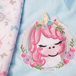 Einhorn Stickdatei, zarter Blumen-Charme für deine Stickmaschine - Sewando