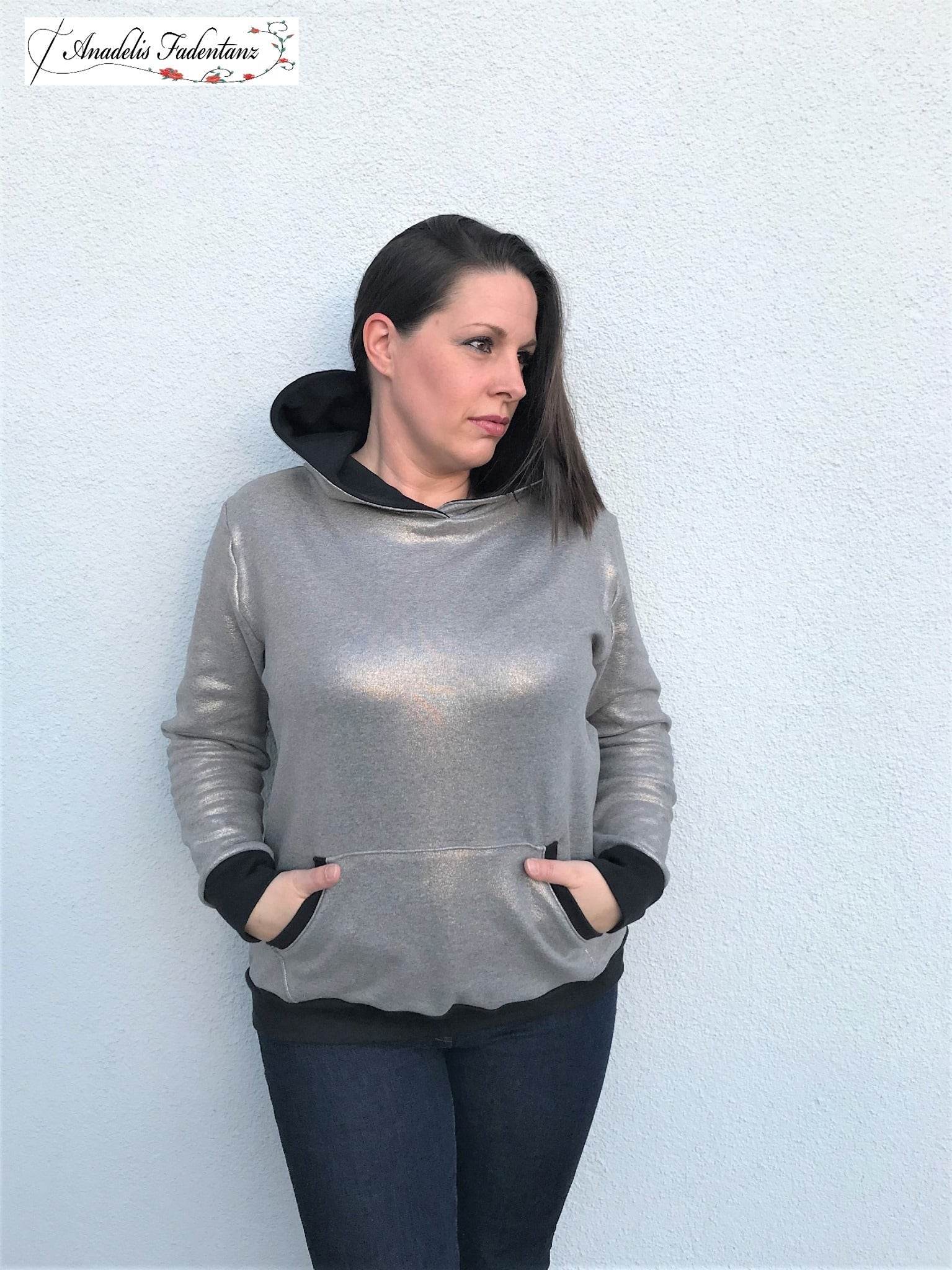 Schnittmuster Sweatjacke Hoodie LUAN Gr. 34-54 : - Sewando