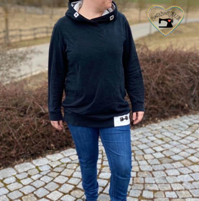 Schnittmuster Sweatjacke Hoodie LUAN Gr. 34-54 : - Sewando