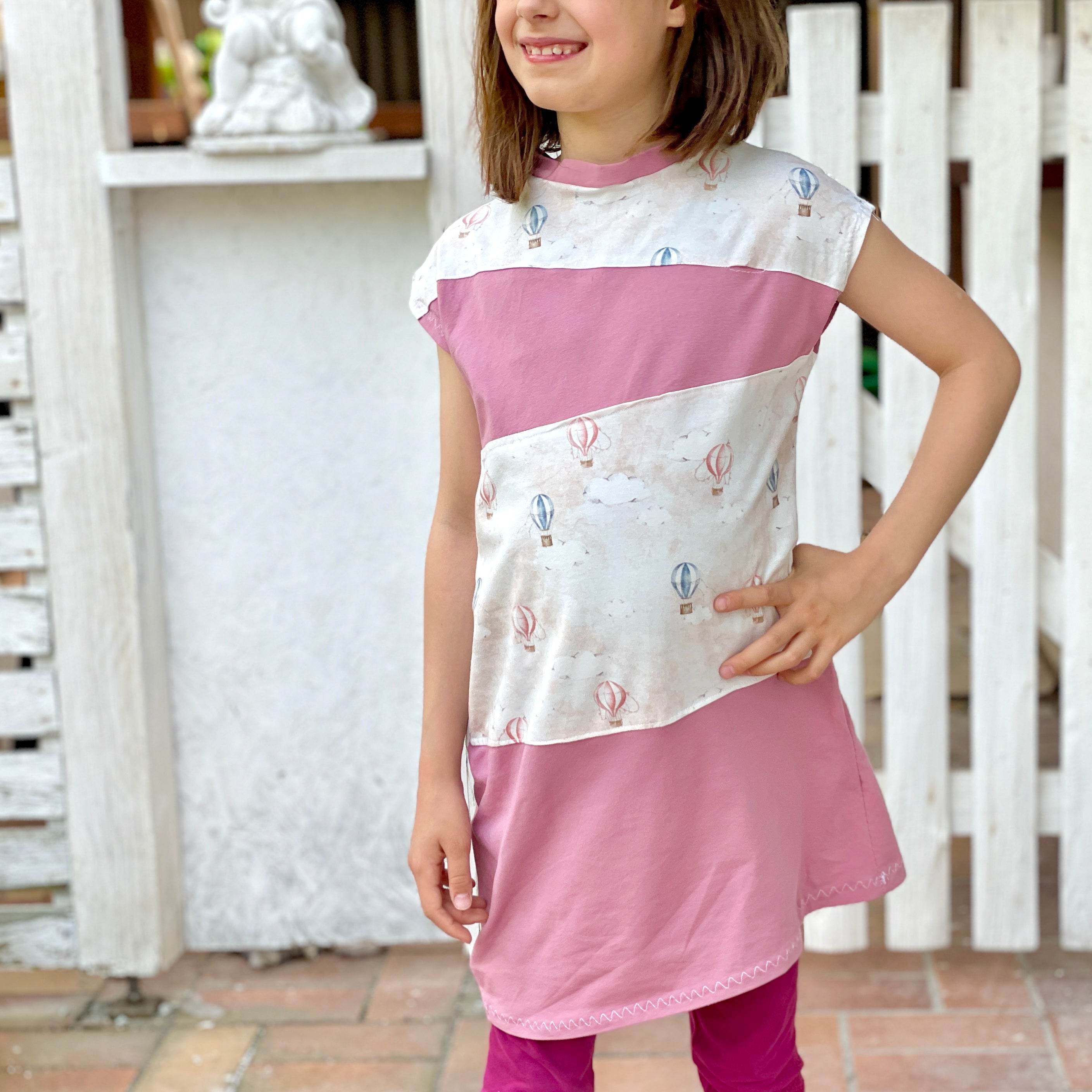 Schnittmuster Main EasilyDress - Restekleidchen, überschnittene Ärmel - Gr. 80-164 - Sewando