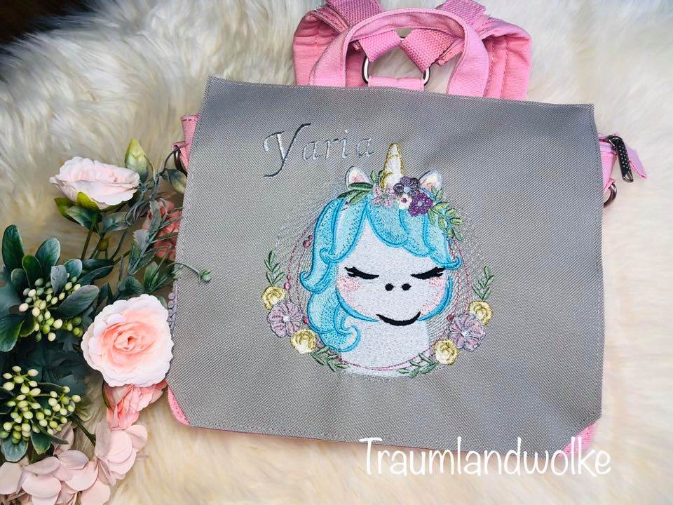 Einhorn Stickdatei, zarter Blumen-Charme für deine Stickmaschine - Sewando