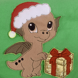 Stickdatei Weihnachten Doodle Applikation Drache Dino Set 899 - Sewando