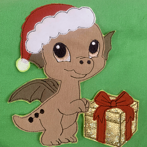 Stickdatei Weihnachten Doodle Applikation Drache Dino Set 899 - Sewando