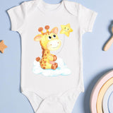 Bügelbild Giraffe mit Stern auf Wolke - Sewando