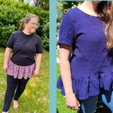 Schnittmuster Damen – Rüschenshirt „Kelda Mom“ (Gr. 32–48) für Jersey, Sweat & Musselin - Sewando