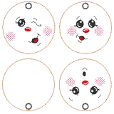 Stickdatei - 6 Kekse / Lebkuchen mit Gesicht (ITH und Doodle) - Sewando