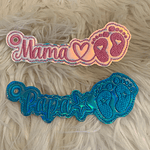 Stickdatei Schlüsselanhänger Mama Papa Oma Opa mit Herz Set 903 - Sewando