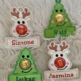 Stickdatei Weihnachten Tannenbaum Rentier mit Schoki Nase Set 905 - Sewando