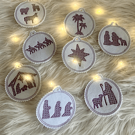 Stickdatei Weihnachten Baumschmuck Geschenkanhänger Set 906 - Sewando