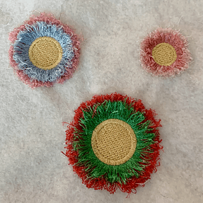 Stickdatei Fransenblume 3D Blumen 3 Größen Set 936 - Sewando