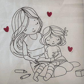 Stickdatei Mama und Mädchen Set 926/3 Outline - Sewando