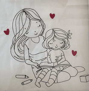 Stickdatei Mama und Mädchen Set 926/3 Outline - Sewando