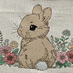 Stickdatei Hase mit Blumen Set 938 Doodle Lineare Art - Sewando