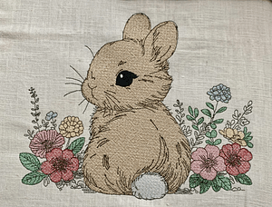 Stickdatei Hase mit Blumen Set 938 Doodle Lineare Art - Sewando