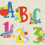 Stickdatei Einschulung, Buchstaben Schrift Alphabet 99mm Set 932 - Sewando