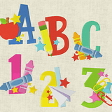 Stickdatei Einschulung, Buchstaben Schrift Alphabet 99mm Set 932 - Sewando