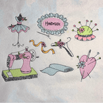 Stickdatei Cute Sewing Vintage Nähmaschine Set 933 - Sewando
