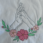 Stickdatei Hand und Pfote mit Blumen, Hund Set 939 Doodle Lineare Art - Sewando