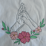 Stickdatei Hand und Pfote mit Blumen, Hund Set 939 Doodle Lineare Art - Sewando