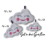 Stickdatei Wolke ITH- drei Größen, 13x18,16x26,18x30, Kissen, Kuscheltuch, - Sewando