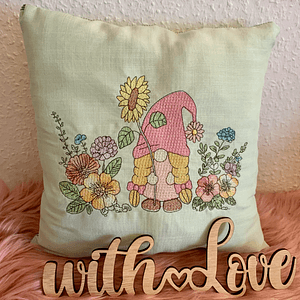 Stickdatei Wichtel Girl mit Blumen Set 940 Doodle Lineare Art - Sewando