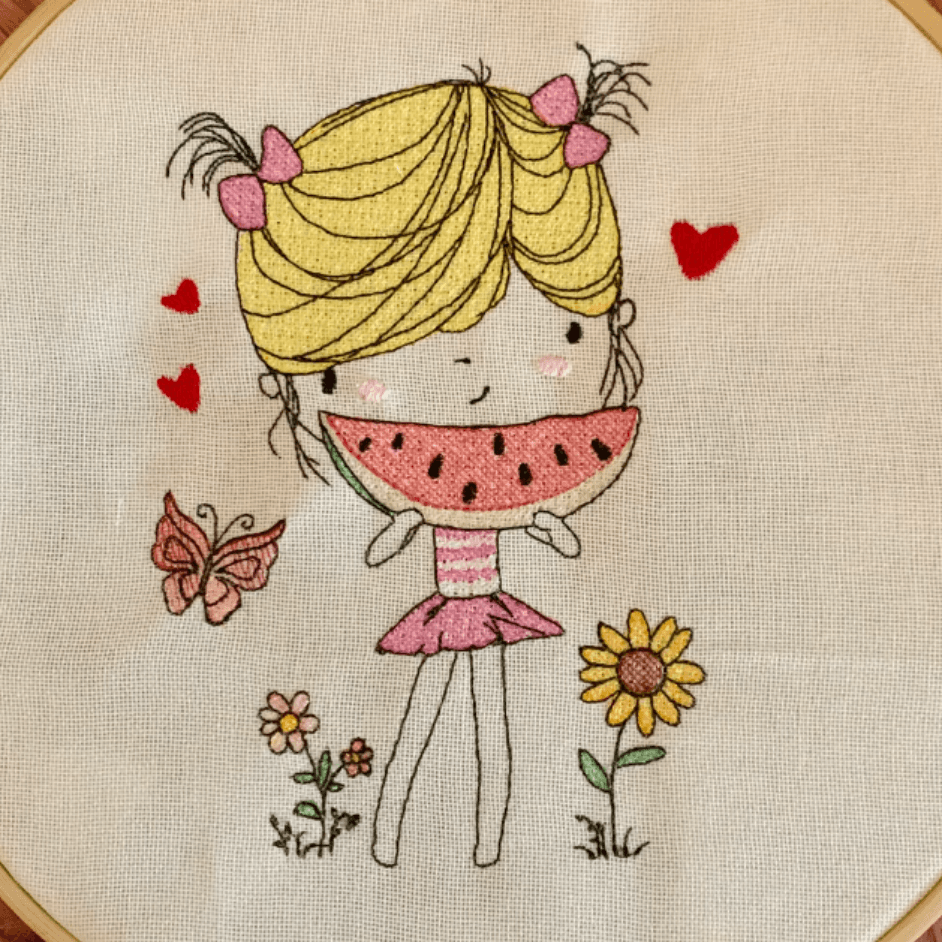 Stickdatei Sommer Girl 4 Set 947 - Sewando