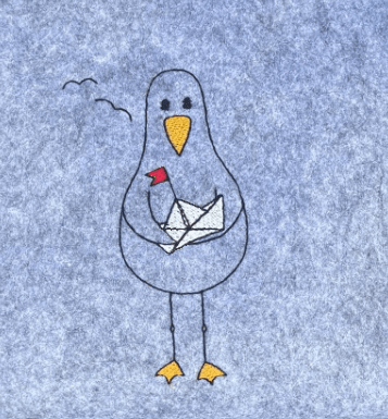 Stickdatei - Möwe mit Papierschiff - Sewando