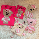 Stickdatei Teddy Girl Geschenkset zur Geburt In the Hoop Set 755 - Sewando