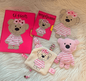 Stickdatei Teddy Girl Geschenkset zur Geburt In the Hoop Set 755 - Sewando