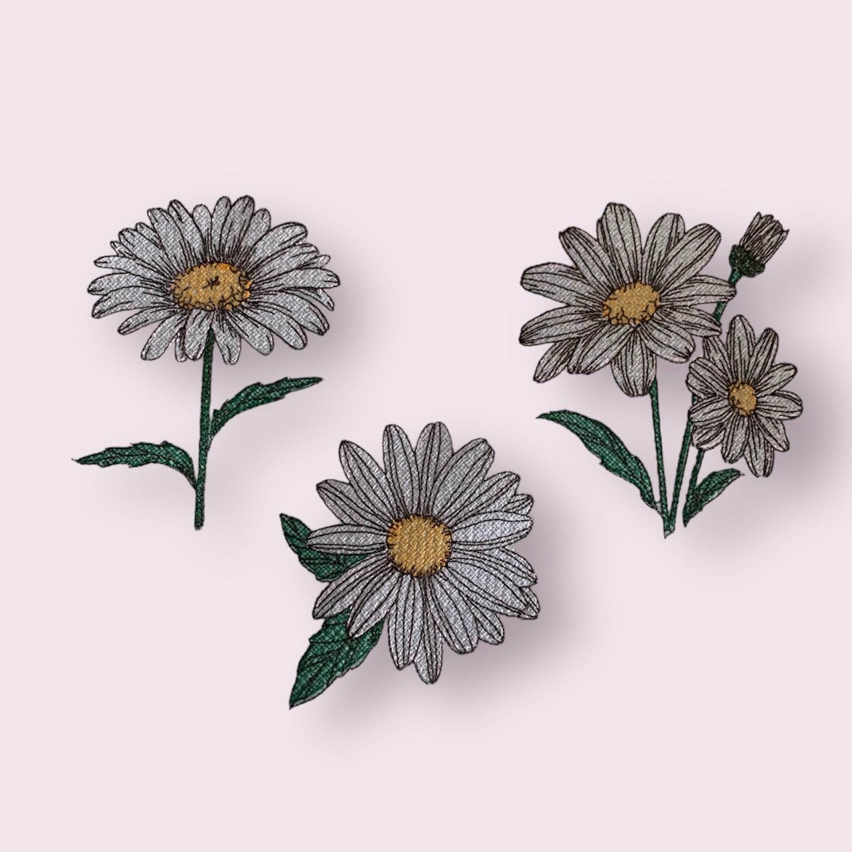 Stickdatei Margerite Blume Lineare Art Set 964 - Sewando