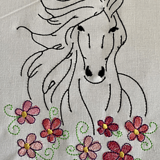 Stickdatei Pferd mit Blumen Set 871 - Sewando