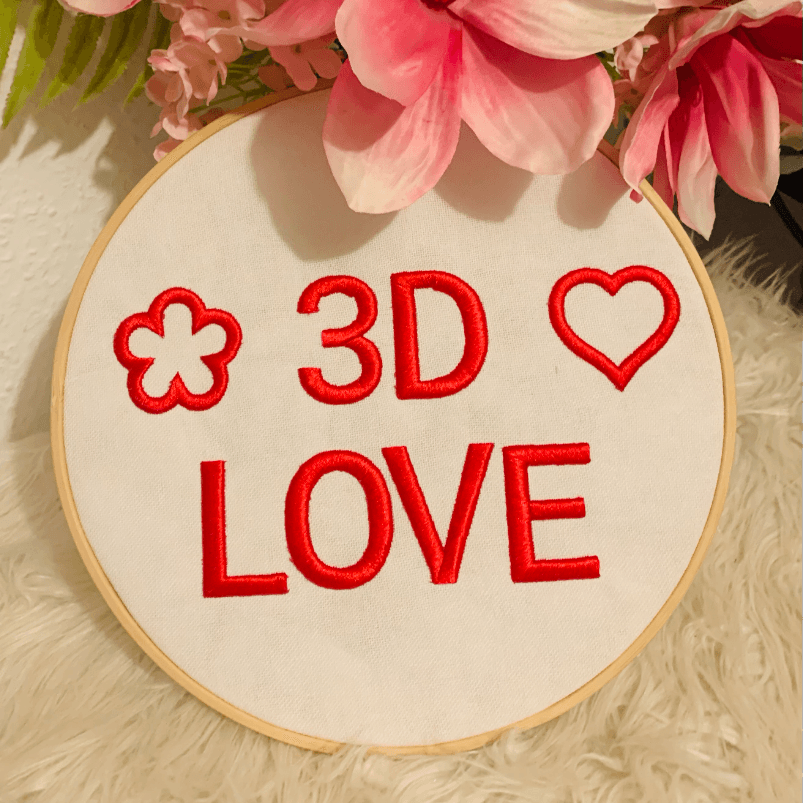 Stickdatei 3D Schrift ca. 50mm Set 974 - Sewando
