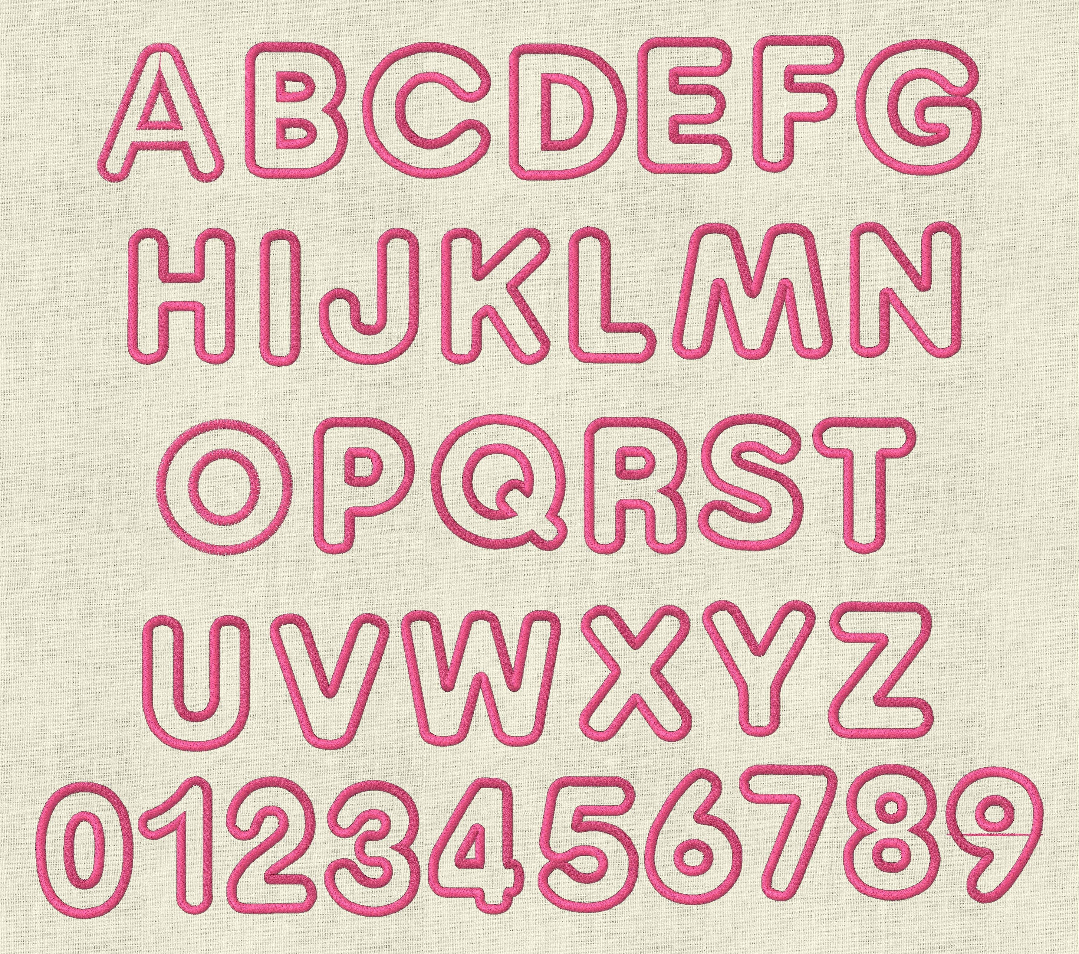 Stickdatei 3D Applikation Schrift ca. 65mm Set 979 - Sewando