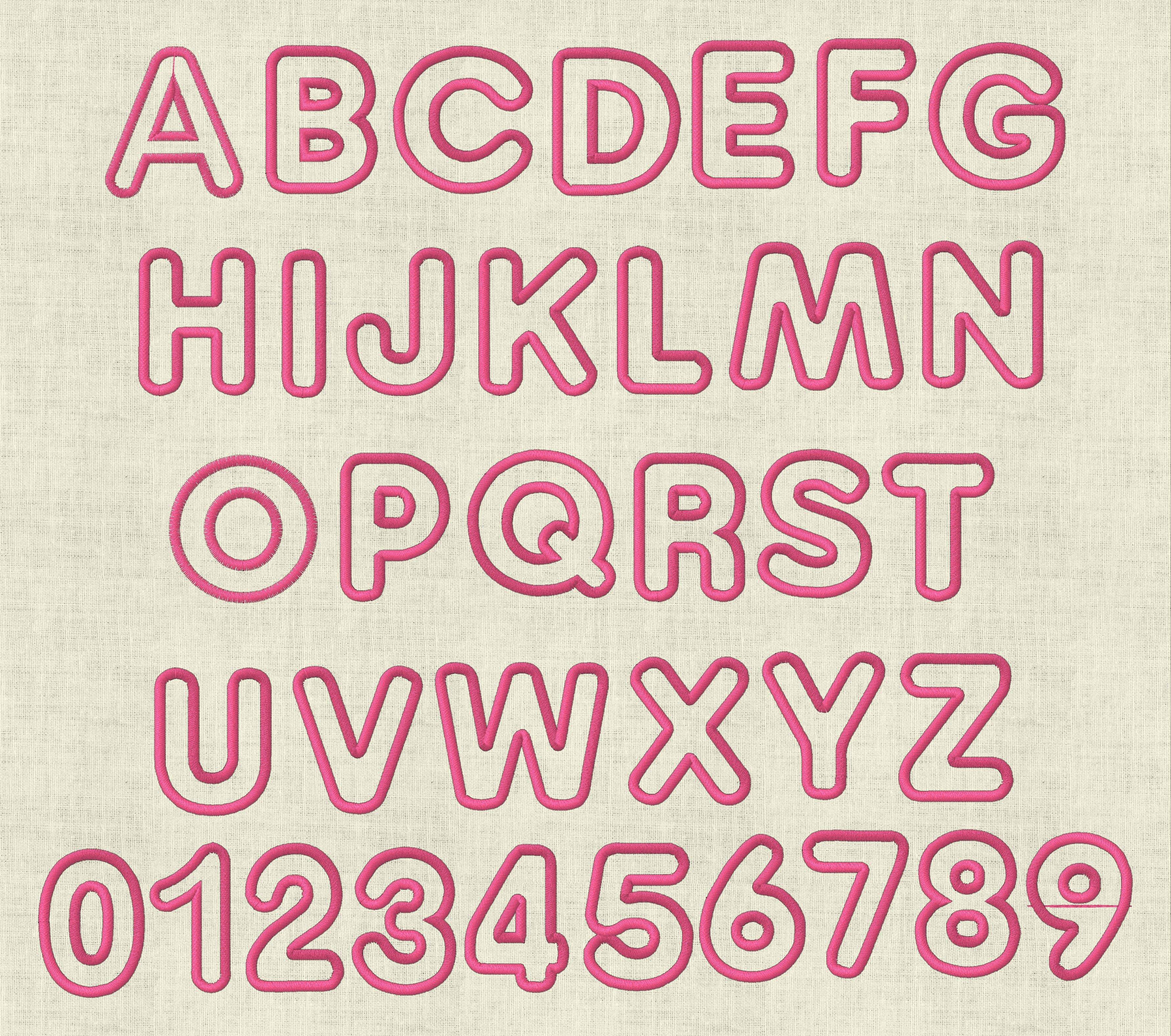 Stickdatei 3D Applikation Schrift ca. 65mm Set 979 - Sewando