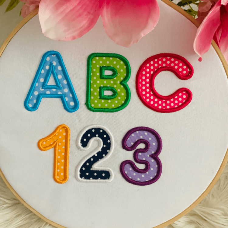 Stickdatei 3D Applikation Schrift ca. 65mm Set 979 - Sewando