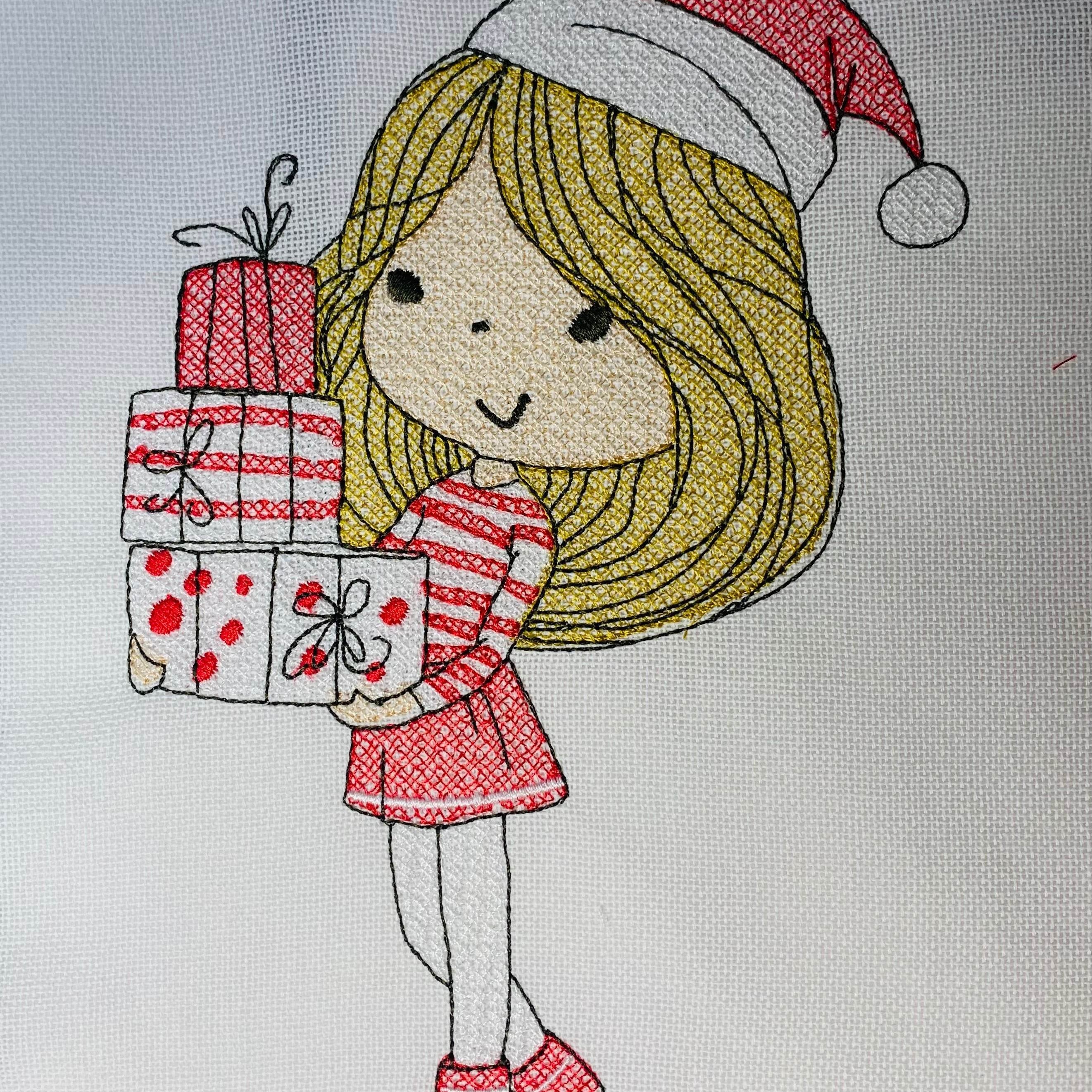 Stickdatei Winter Cute Girl Weihnachten Set 985 - Sewando